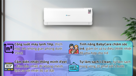 Máy Lạnh Casper Inverter ProAir 1 HP JC-09IU36 2025 - Thái Lan