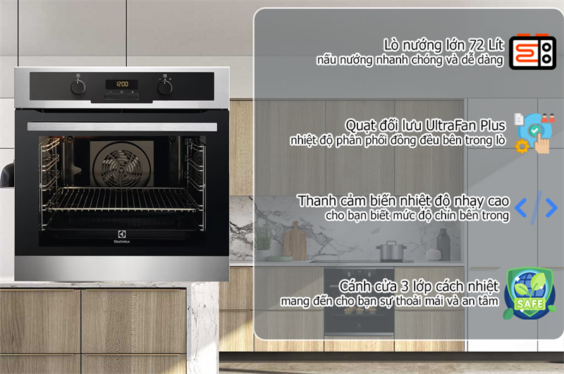 Lò nướng âm tủ Electrolux EOC5400AOX thiết kế sang trọng