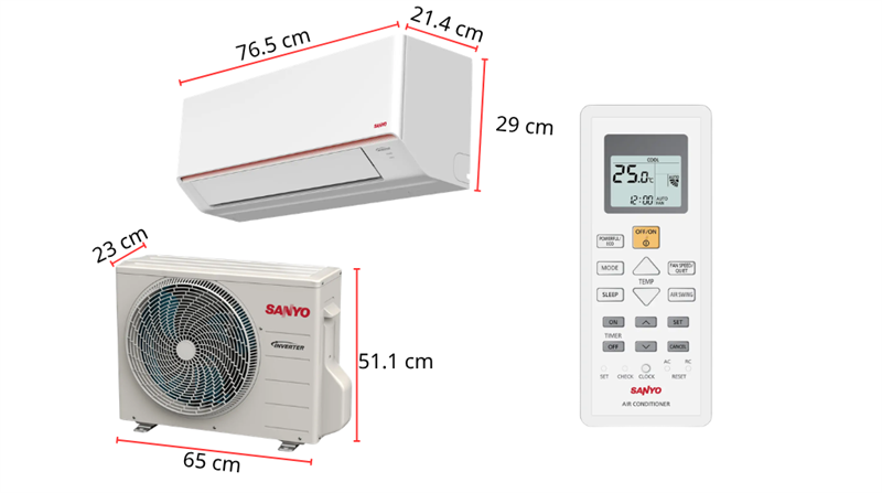 Máy lạnh Sanyo Inverter 1 Hp Malaysia