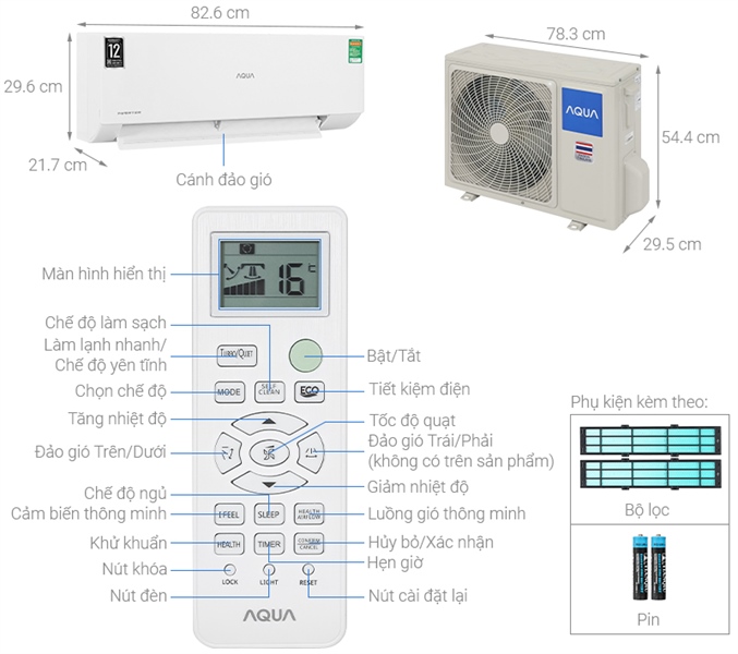 Thiết kế sang trọng tinh tế của máy lạnh AQUA