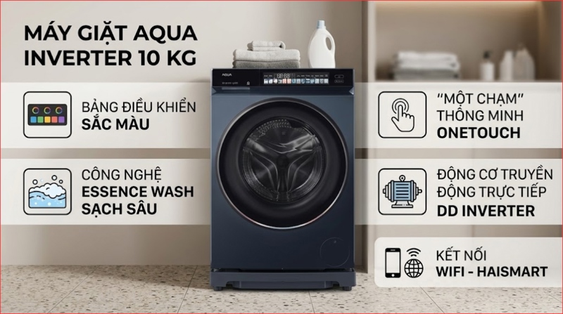Máy giặt Aqua Inverter 10 kg AW10-B4377U1L(GN) 2025 - Việt Nam