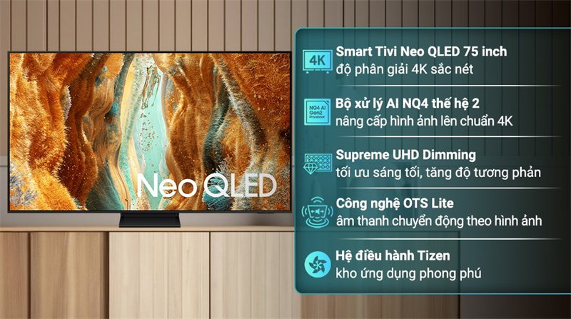 Smart Tivi Neo QLED Samsung 75 inch QA75QN70F thiết kế tinh tế
