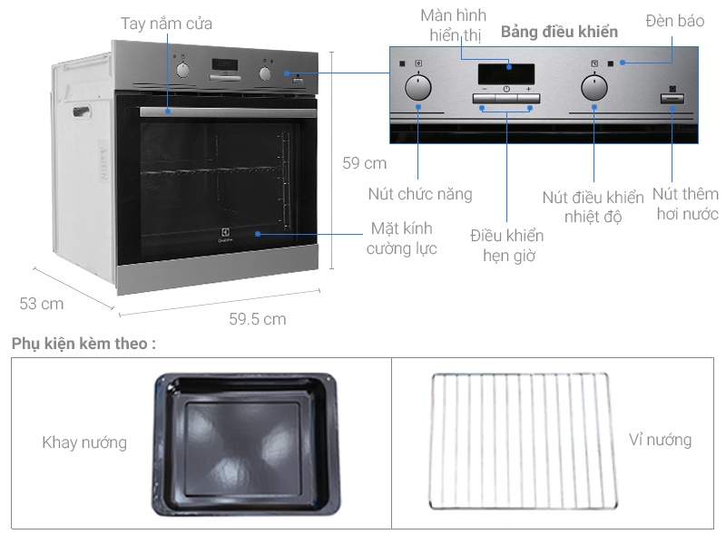 Lò nướng âm Electrolux EOB3434BOX 72 lít - Ảnh 5