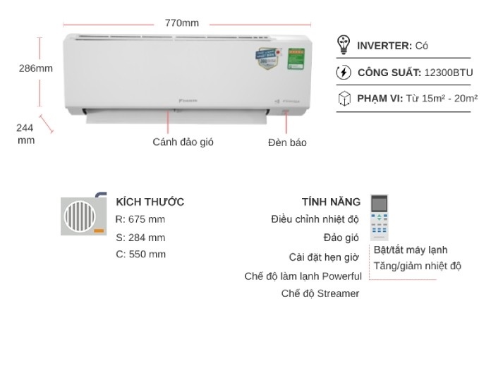 Máy lạnh Daikin Inverter 1.5 HP ATKF35XVMV - VIỆT NAM (N.11T4) - Ảnh 5