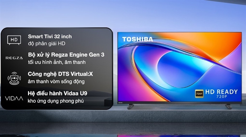 Smart Tivi Toshiba 32 inch 32V35RP 2025 thiết kế sang trọng