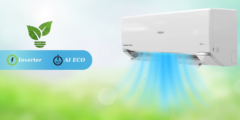 Luồng gió 4 chiều mạnh mẽ của máy lạnh Aqua