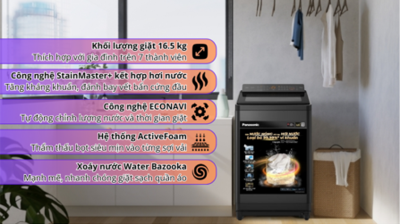 Máy Giặt Panasonic Inverter 16.5 Kg NA-FD165V3BV 2025 - VIỆT NAM