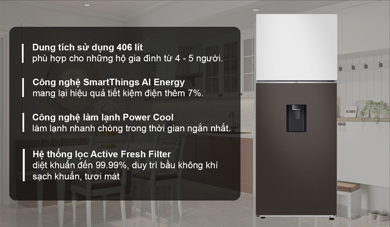Tủ lạnh Samsung Bespoke thiết kế hiện đại, sang trọng