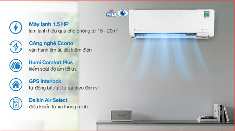 Máy lạnh Daikin Inverter 1.5 HP FTKM35AVMV 2026 - Thái Lan