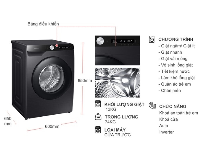 Lồng giặt thép không gỉ Samsung