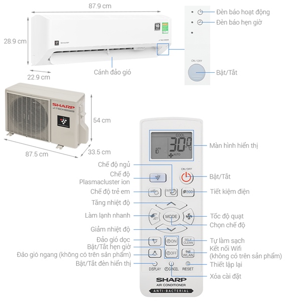 Máy lạnh Sharp Inverter 2 HP AH-XP18CMW 2025 - Thái Lan - Ảnh 5