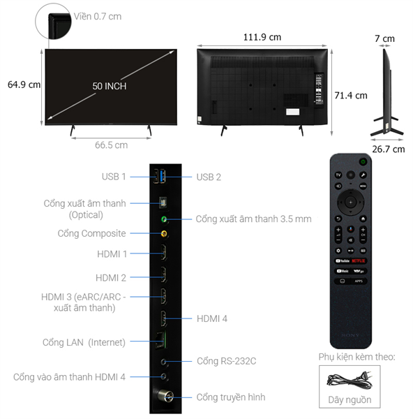 Google Tivi Sony 4K 50 inch K-50S30 2024 - Malaysia - Ảnh 5