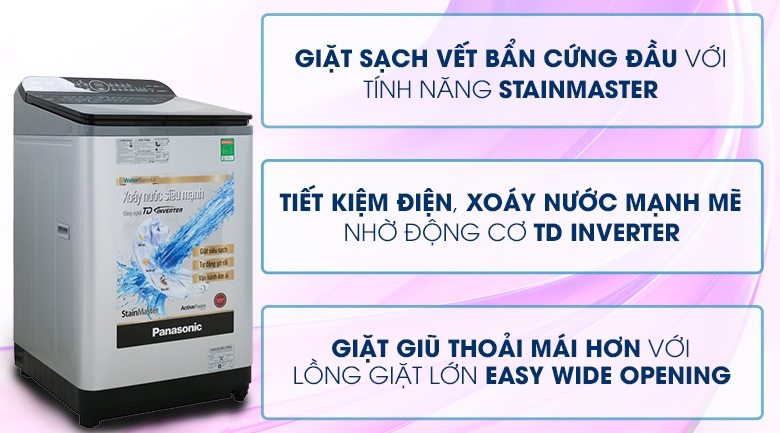 Tổng quan máy giặt Panasonic 11.5kg cửa trên sang trọng
