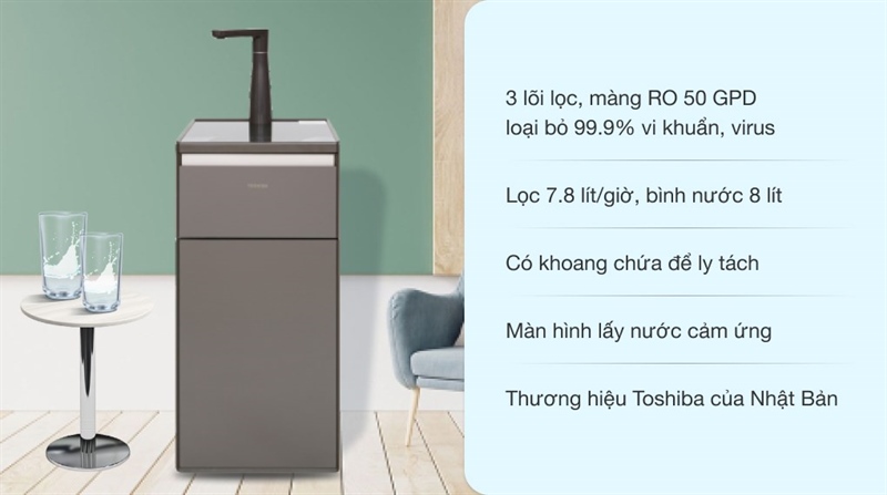 Máy lọc nước RO Toshiba TWP-N1843SV 3 lõi thiết kế hiện đại