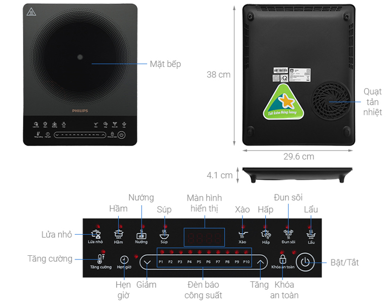 Bếp từ đơn Philips HD5850/90 chính hãng