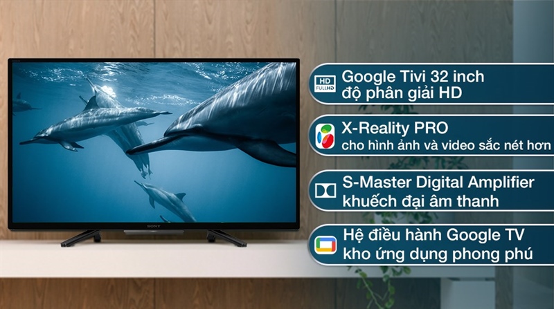 Google Tivi Sony 32 inch KD-32W830K - Thiết kế hiện đại