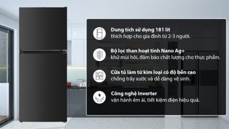 Tủ lạnh Sharp Inverter 181 lít SJ-X198V-DG