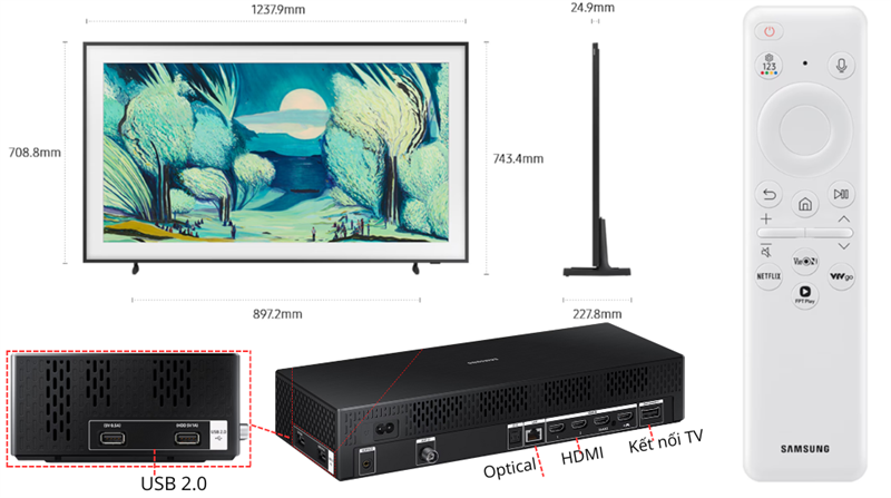Smart Tivi Khung Tranh The Frame QLED Samsung 4K Vision AI 55 Inch QA55LS03F 2025 - VIỆT NAM - Ảnh 5
