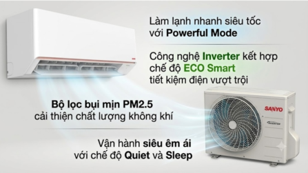 Máy Lạnh Sanyo Inverter 2 Hp SO/SI-18TSJIVNB 2026 - Malaysia