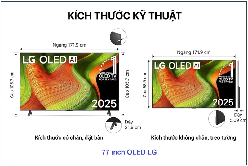 Smart Tivi OLED LG AI 4K 77 inch OLED77B5PSA 2025 - Indonesia - Ảnh 5