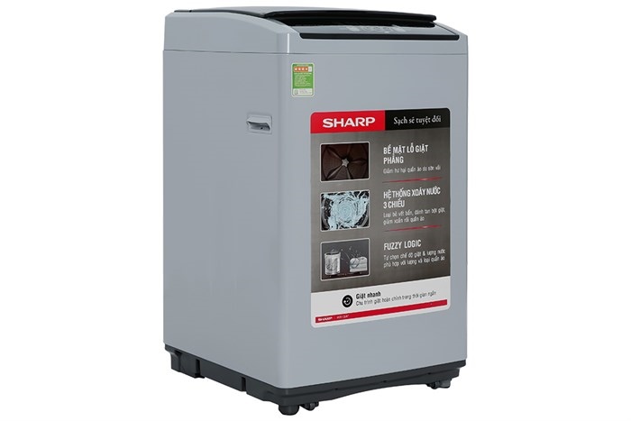 Máy giặt Sharp 7.5 Kg ES-Y75HV-S - Công nghệ giặt xoáy nước 3 chiều mạnh mẽ