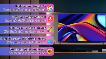Google Tivi Casper FHD 43 inch 43FGK610 2024 - Thái Lan