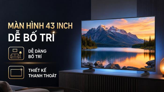 Smart Tivi Samsung 43 inch thiết kế thanh lịch sang trọng