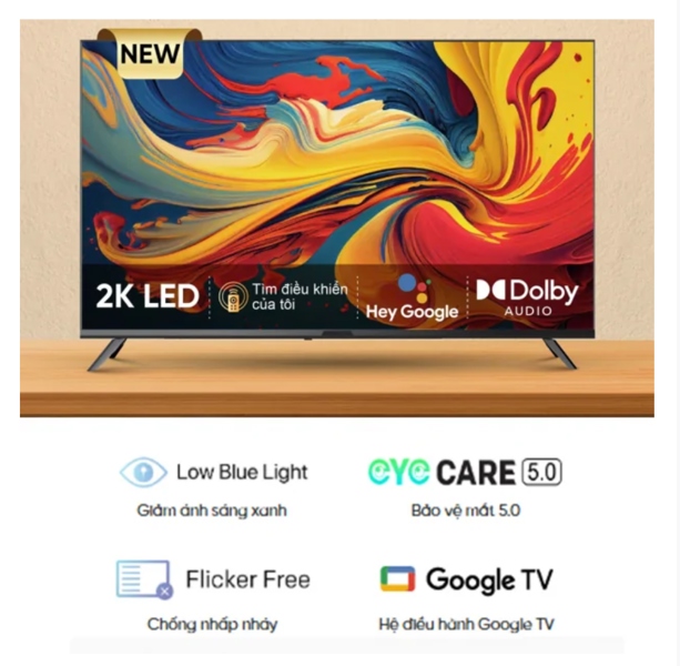 Google Tivi Coocaa 40 inch 40Z85 thiết kế viền kim loại sang trọng