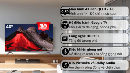 Google Tivi QLED Xiaomi A Pro 4K 43 inch L43MB-APSEA - VIỆT NAM