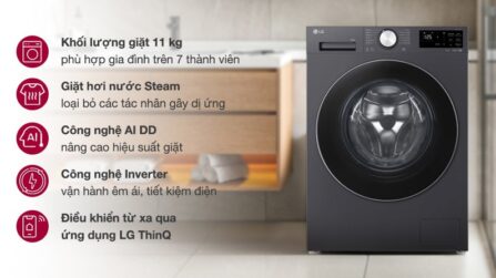 Máy giặt LG AI DD Inverter 11 kg FX1411N5G 2025 - Việt Nam