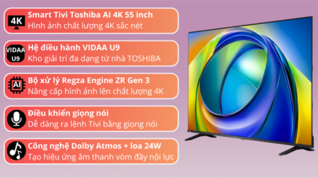 Smart Tivi Toshiba AI 4K 50 Inch 50C350RP 2025 - VIỆT NAM