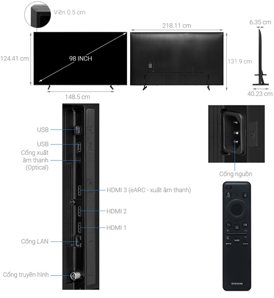 Smart Tivi Crystal UHD Samsung 4K 98 inch UA98DU9000 2024 - Việt Nam - Ảnh 5