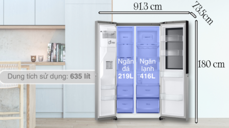 Alternative view of Tủ lạnh LG Inverter 635 lít Side By Side InstaView GR-G257SV