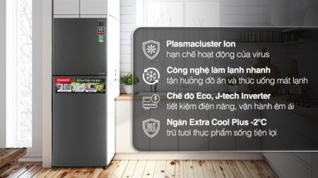Tủ lạnh Sharp Inverter 360 lít SJ-XP382AE-DS - THÁI LAN
