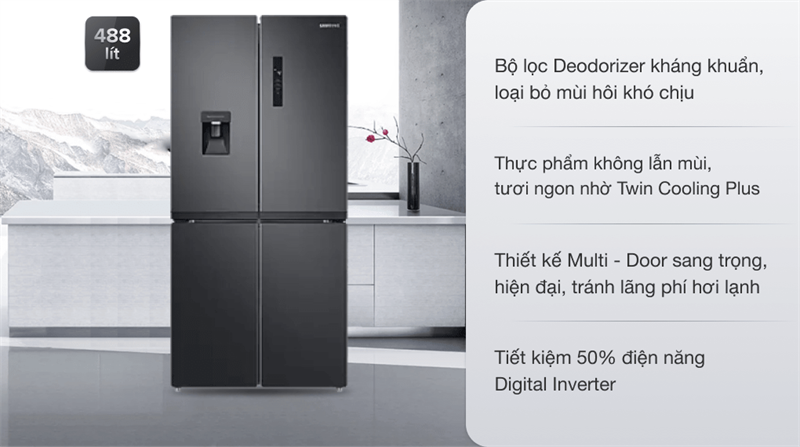 Tủ lạnh Samsung Inverter 488 lít RF48A4010B4/SV