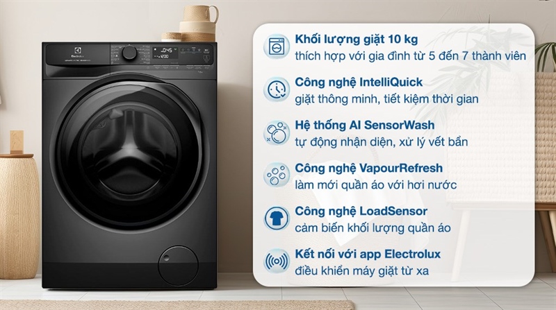 Máy giặt Electrolux UltimateCare 700 Inverter 10 kg EWF1043R7SC 2024 - Thái Lan