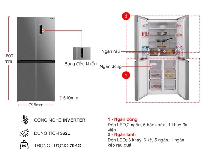 Tủ lạnh Sharp Inverter 362 lít SJ-FX420V-SL - Công nghệ làm lạnh đa chiều
