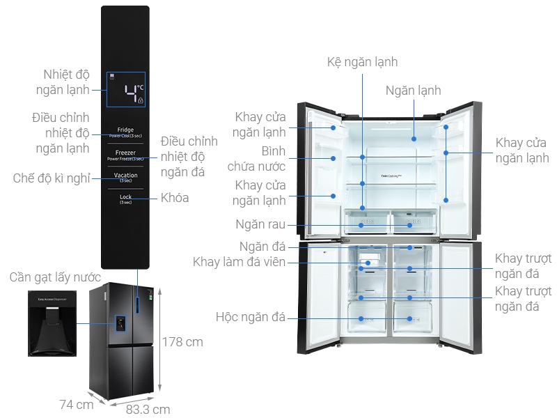 Tủ lạnh Samsung Inverter 488 lít RF48A4010B4/SV - Ảnh 5