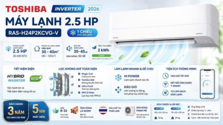 Máy lạnh Toshiba Inverter 2.5 HP RAS-H24P2KCVG-V 2026 - Thái Lan